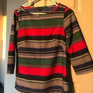 Striped 3/4 sleeve blouse